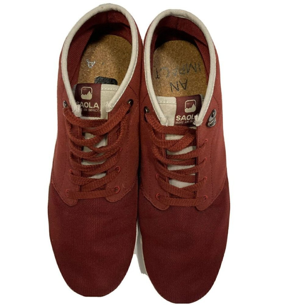 Saola‎ Shoes Make An Impact Sustainable Mens 12 Wine Red Ankle High Top Lace Up